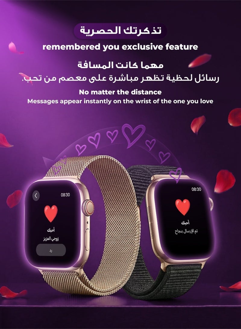 Urjwan Smartwatch Series 11 (Brand New) - Gold Color - Small Size: AI with ChatGPT, AMOLED High-Clarity Display, Notifications & Calls, Urjwan Dedicated App, Includes 2 Premium Straps. - Image 5